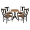 International Concepts Round Round 42 in. Dual Drop Leaf Dining Table with 4 Panel Back Chairs  in Hickory/Washed Coal K45-42DPT-C110-4 - alternate 2